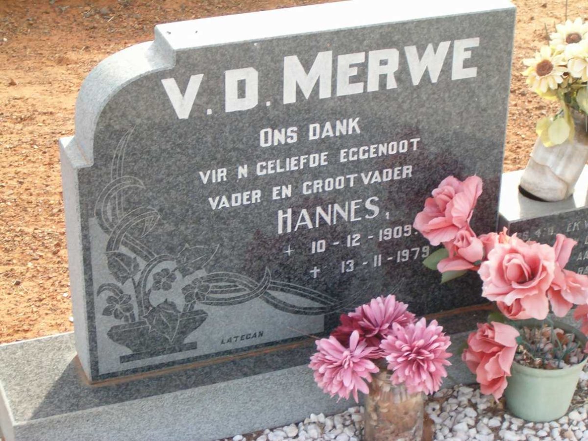 MERWE Hannes, v.d. 1909-1979