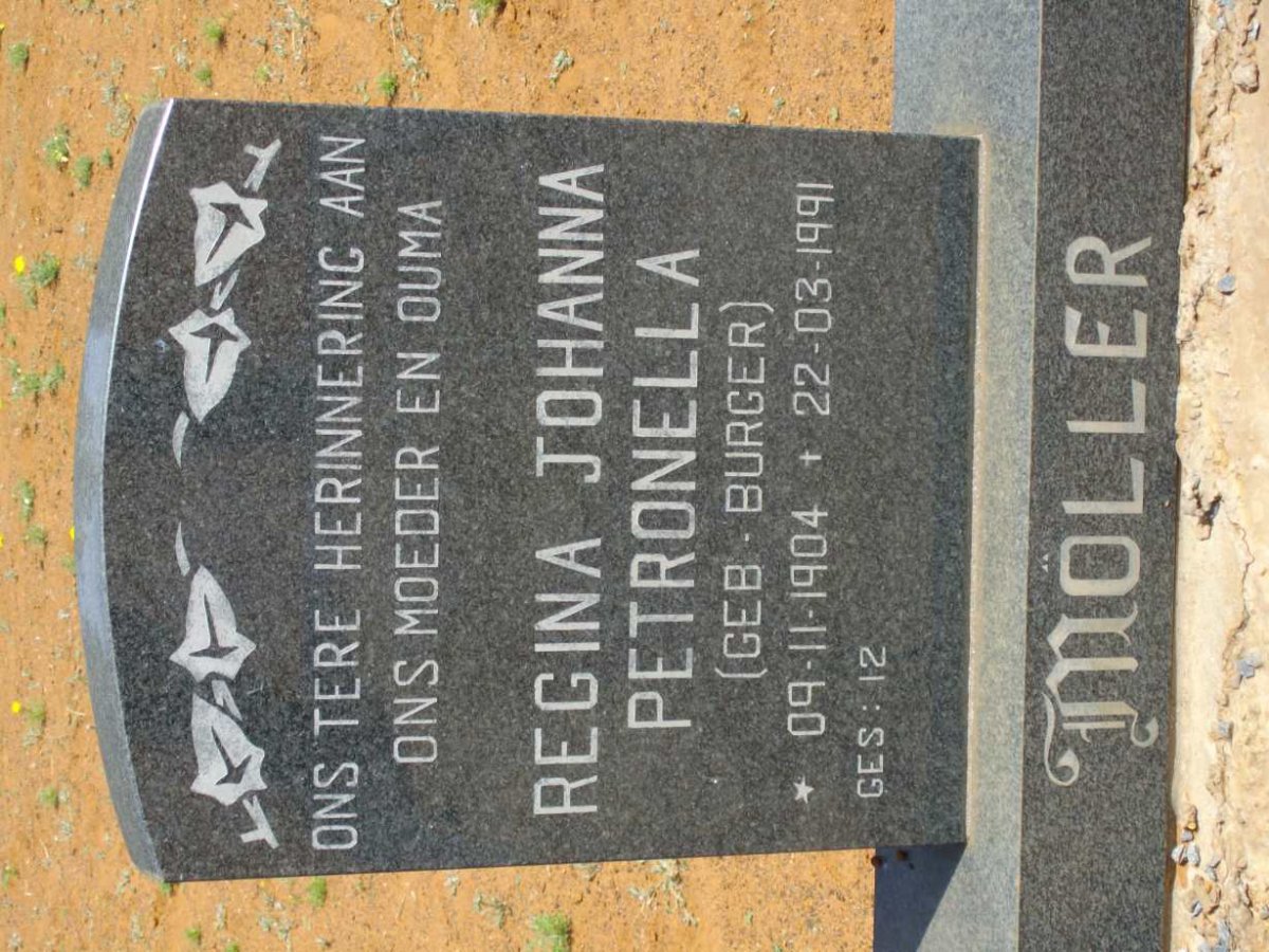 MOLLER Regina Johanna Petronella nee BURGER 1904-1991