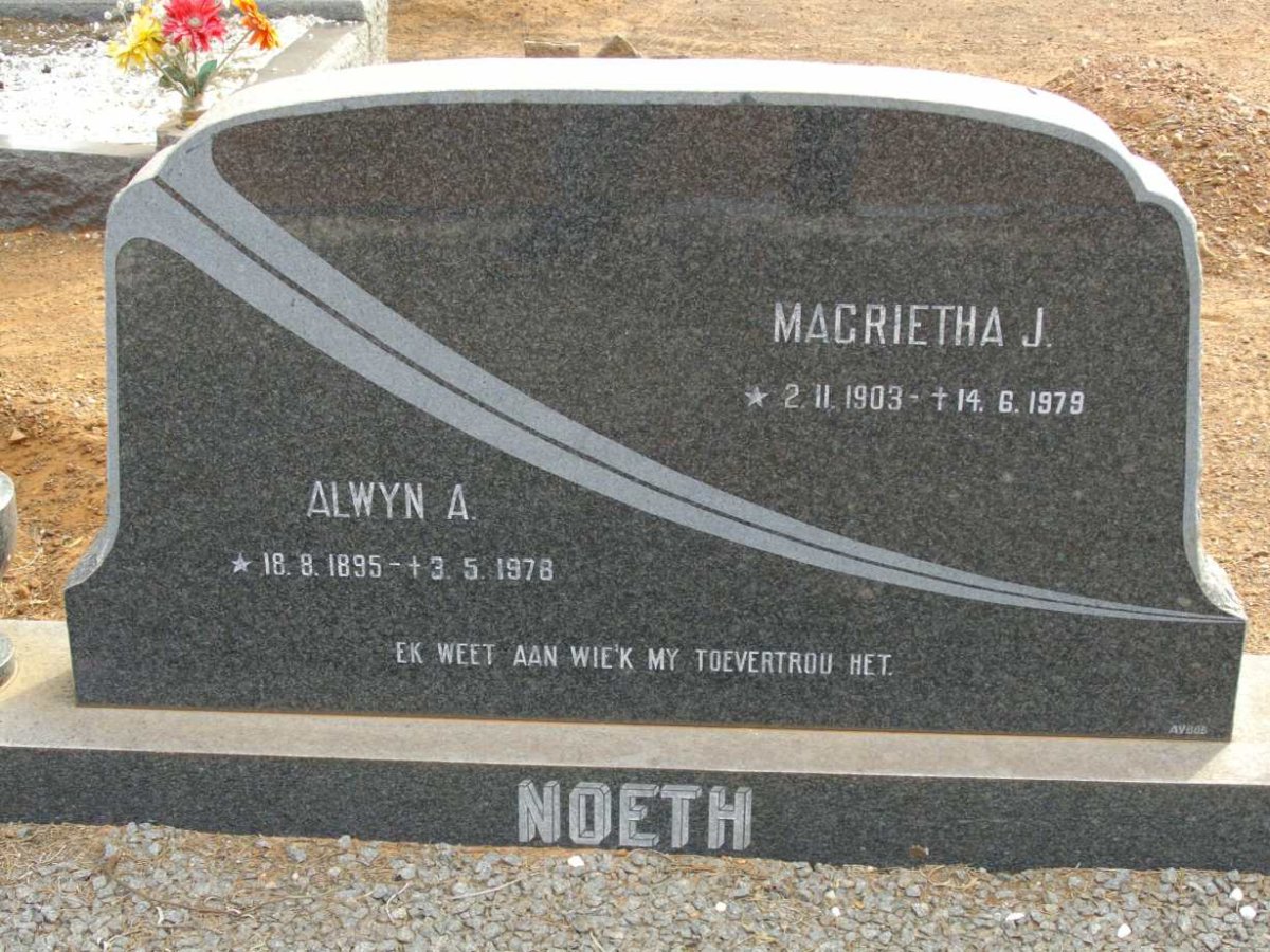 NOETH Alwyn A. 1895-1978 &amp; Magrietha J. 1903-1979