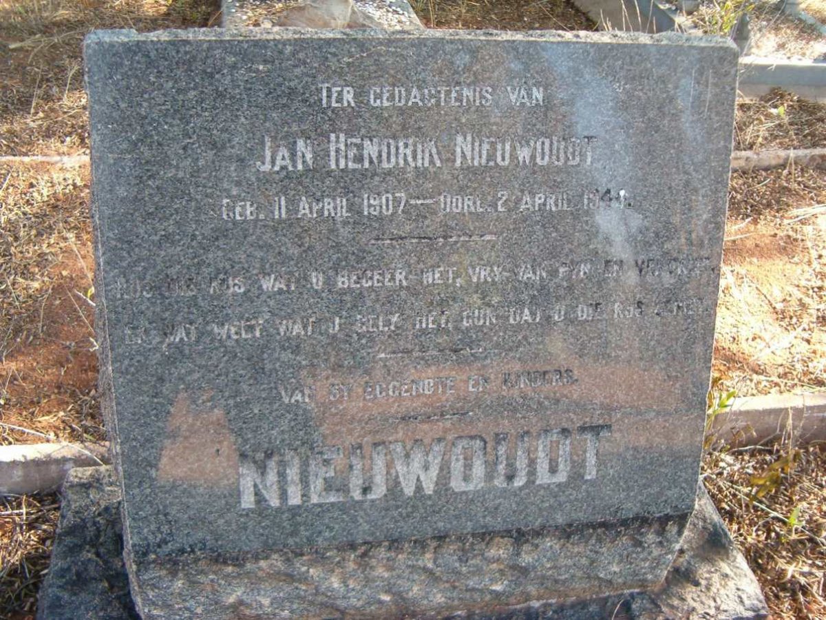 NIEUWOUDT Jan Hendrik 1907-1941