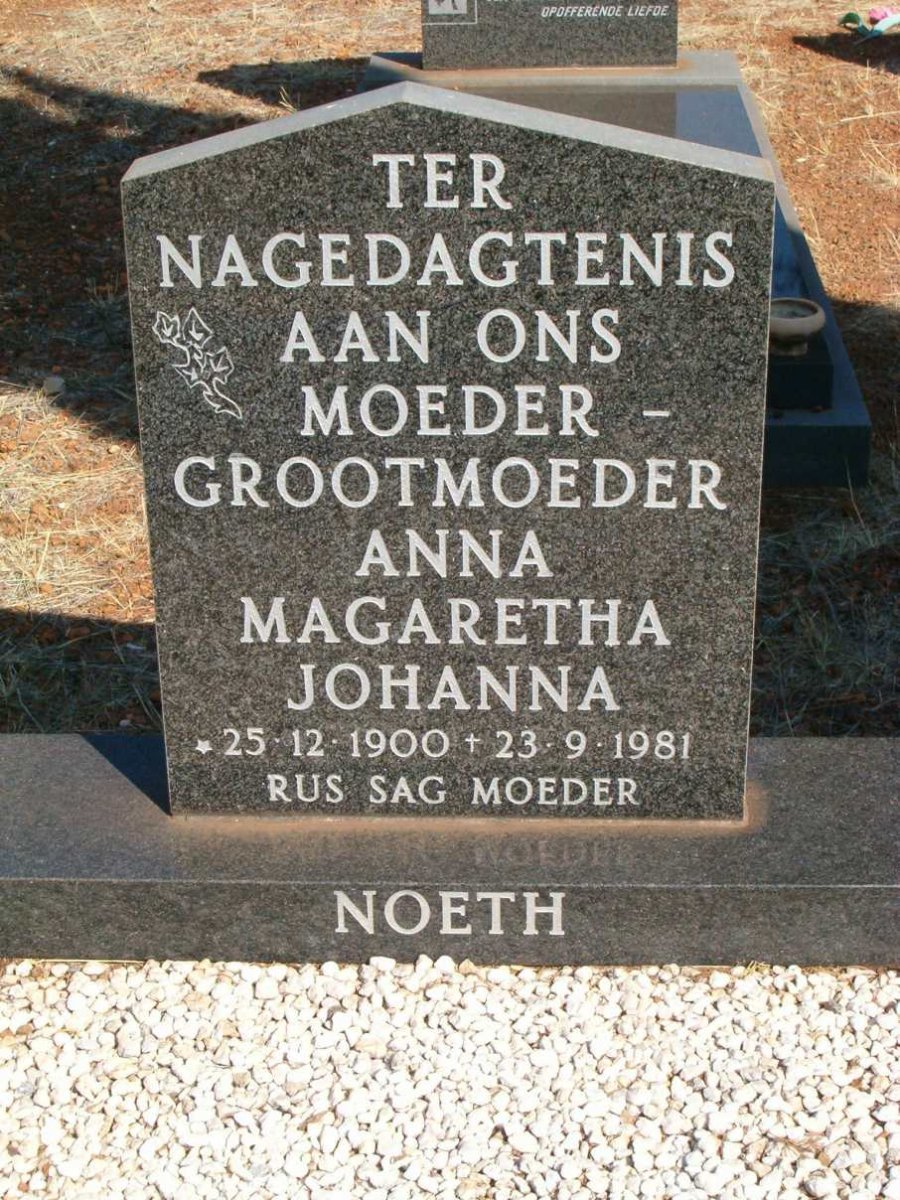 NOETH Anna Magaretha Johanna 1900-1981