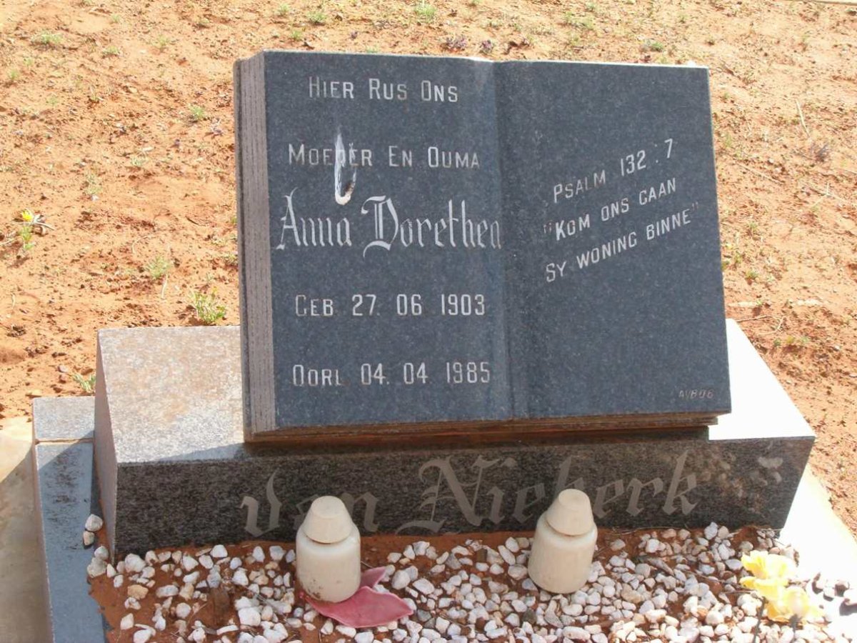 NIEKERK Anna Dorethea, van 1903-1985
