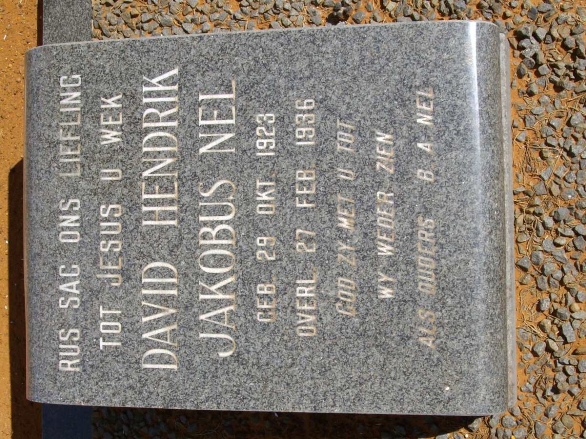 NEL David Hendrik Jacobus 1923-1936