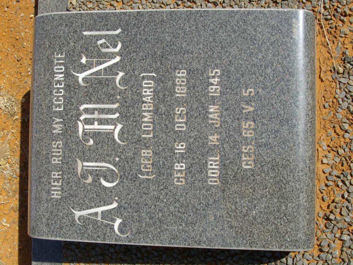 NEL A.J.M. neé LOMBARD 1886-1945