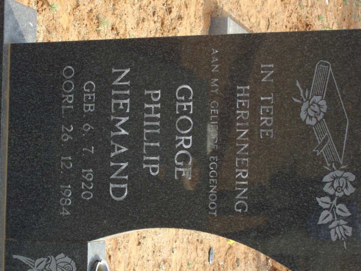 NIEMAND George Phillip 1920-1984