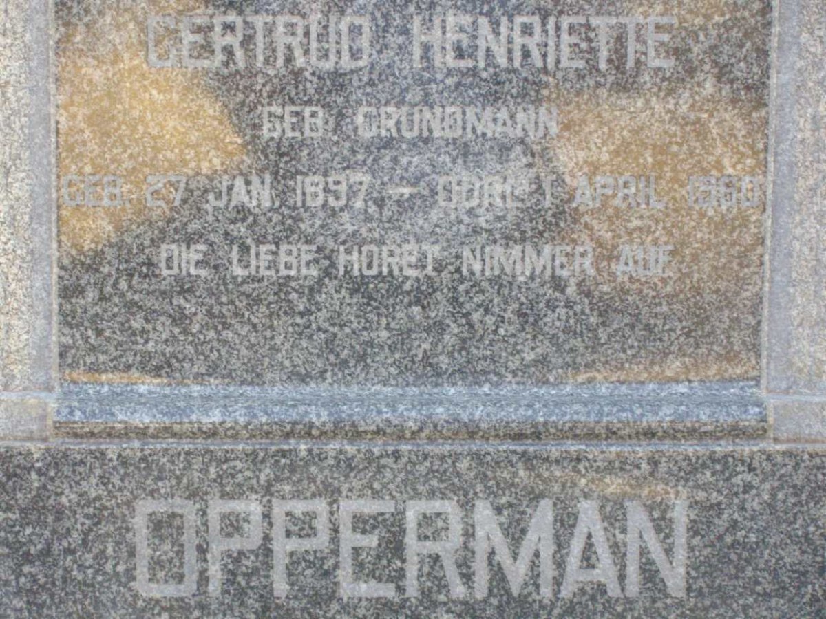 OPPERMAN Gertrud Henriette nee GRUNDMANN 1897-1960