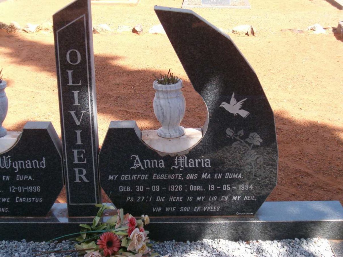 OLIVIER Carel Wynand 1928-1996 &amp; Anna Maria 1926-1994