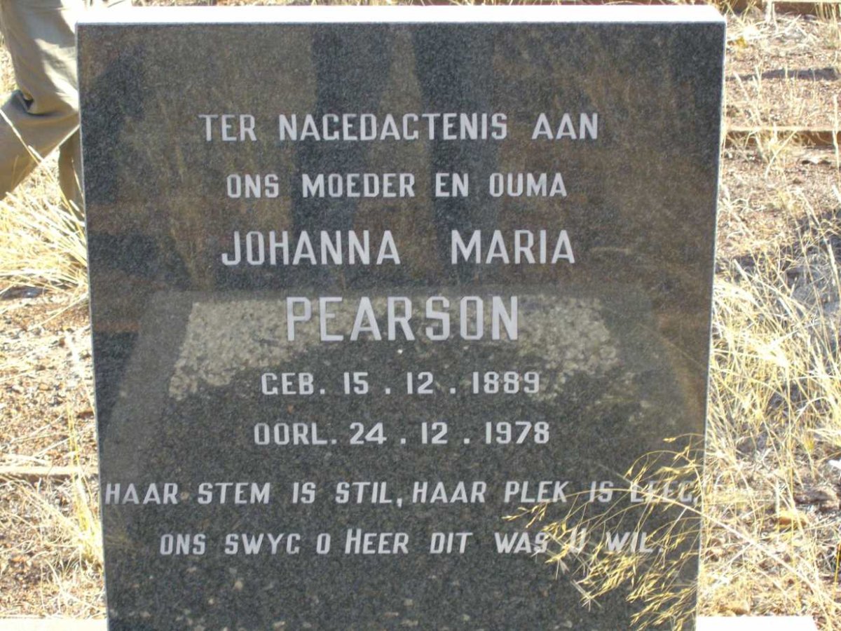 PEARSON Johanna Maria 1889-1978