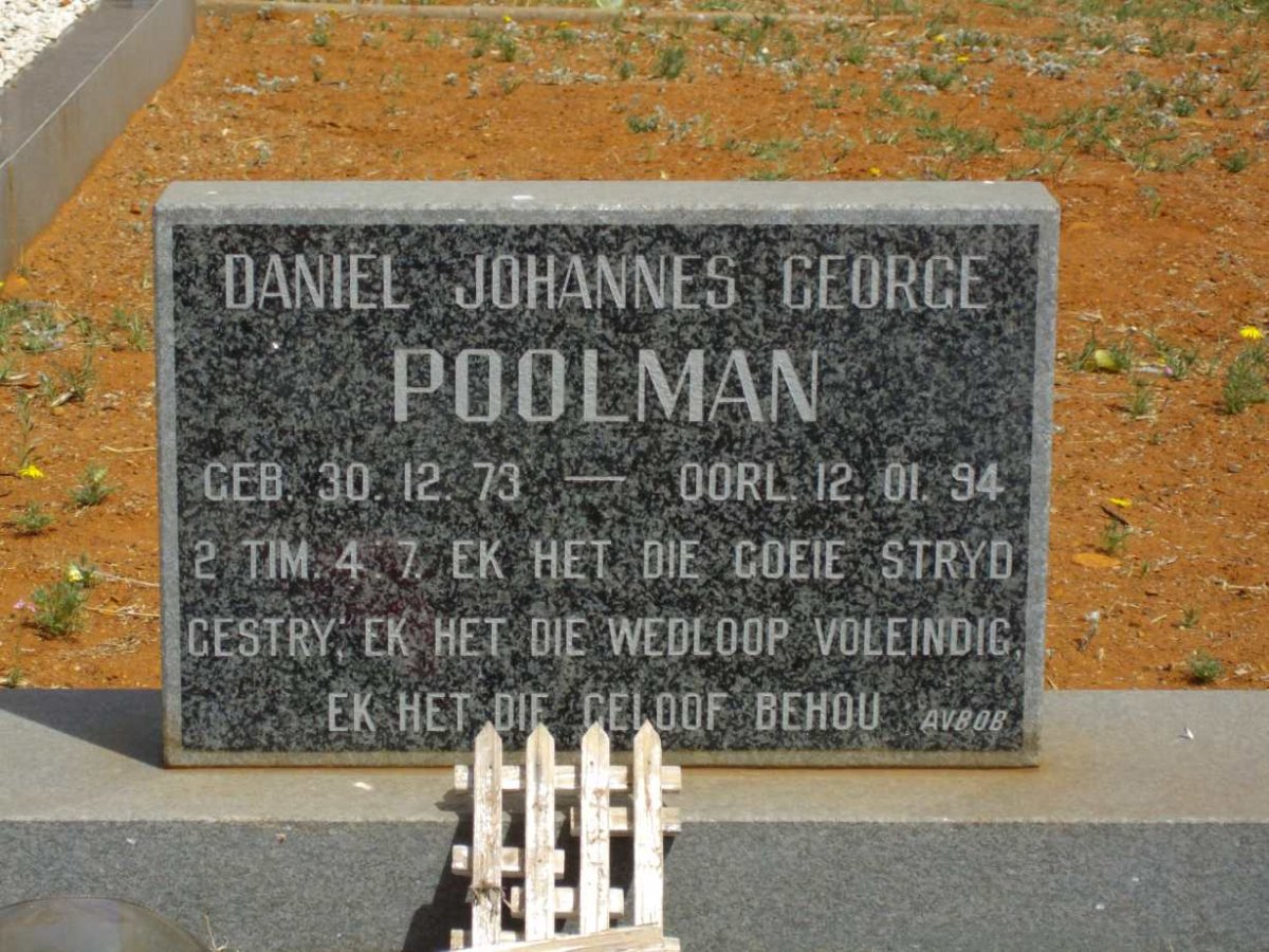 POOLMAN Daniel Johannes George 1973-1994