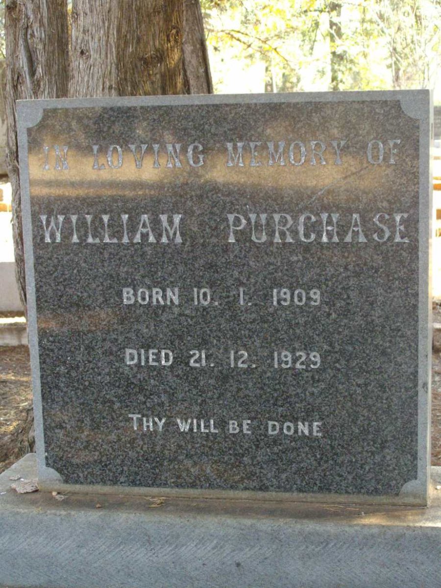 PURCHASE William 1909-1929