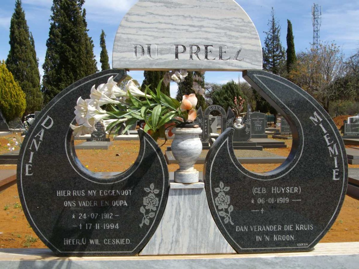 PREEZ Danie, du 1912-1994 &amp; Miemie HUYSER 1919-