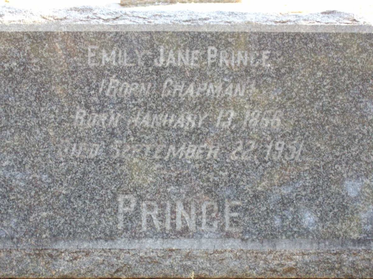 PRINCE Emily Jane nee CHAPMAN 1866-1951