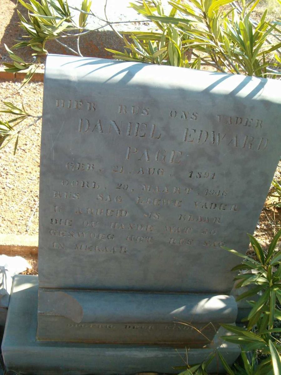 PAGE Daniel Edward 1891-1946