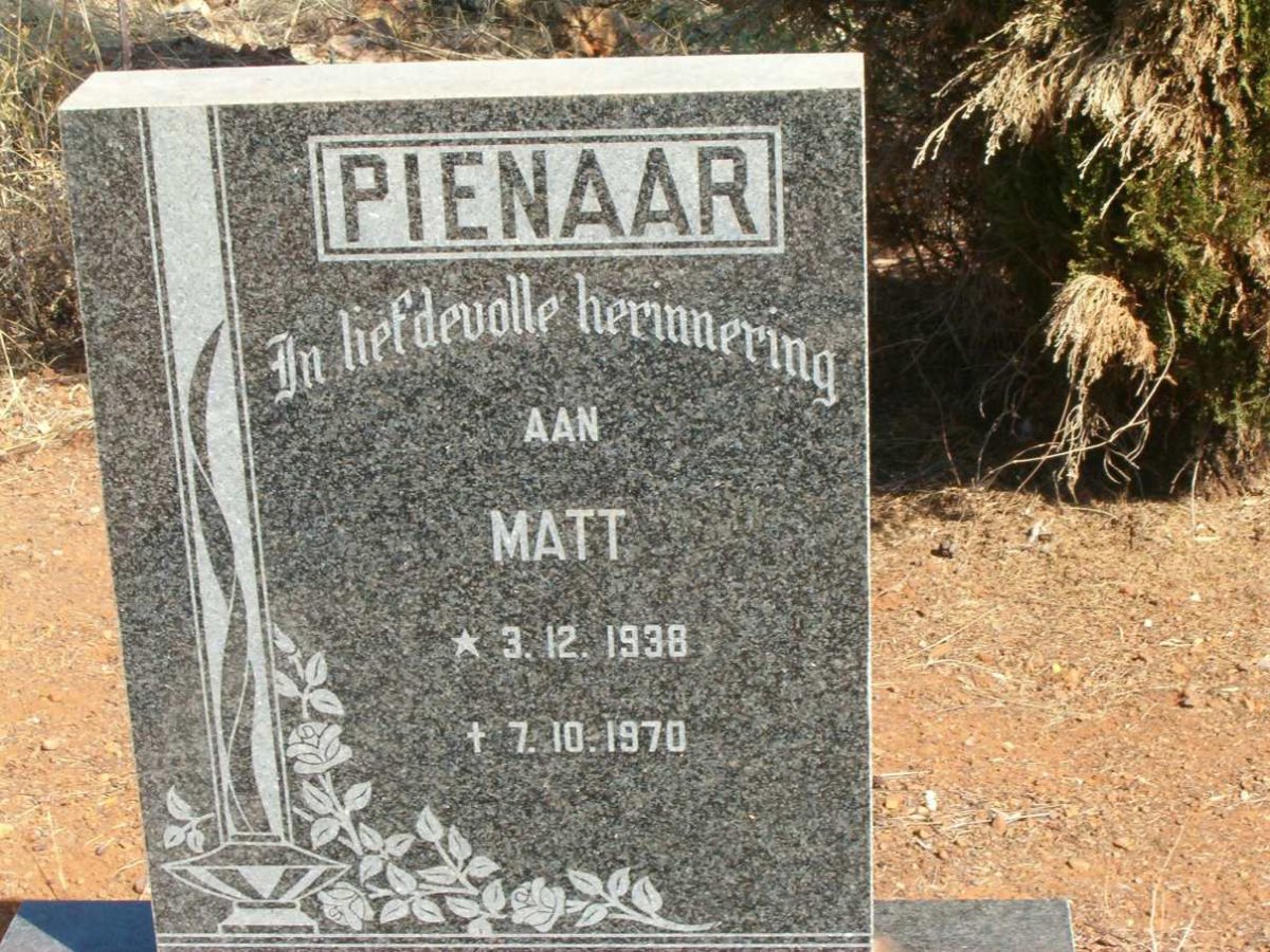 PIENAAR Matt 1938-1970