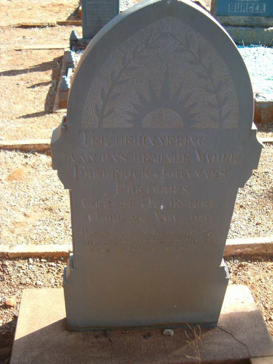 PRETORIUS Frederick Johannes 1864-1941