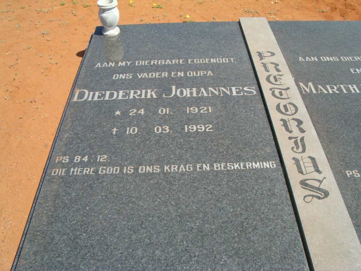 PRETORIUS Diederik Johannes 1921-1992