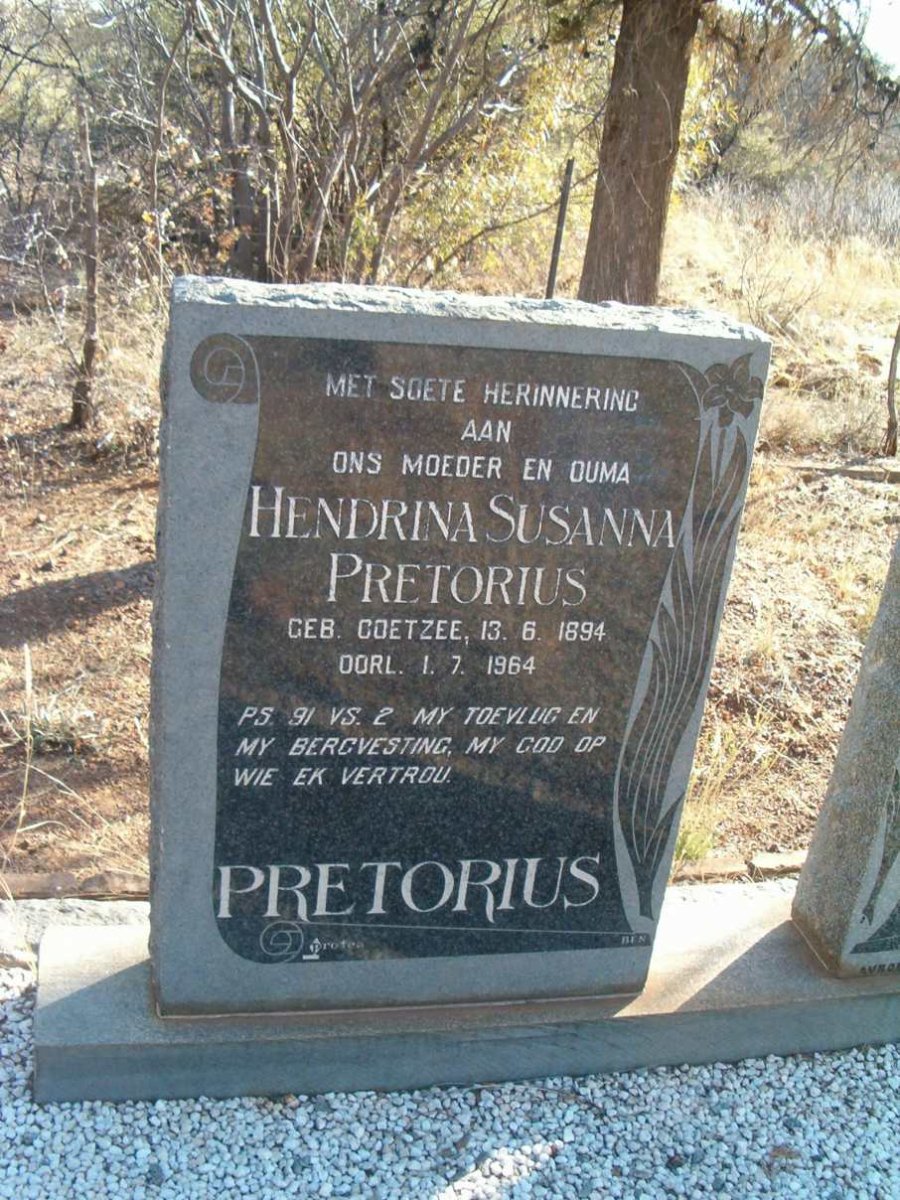 PRETORIUS Hendrina Susanna nee COETZEE 1894-1964