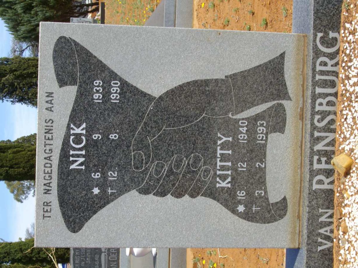 RENSBURG Nick, van 1939-1990 &amp; Kitty 1940-1993