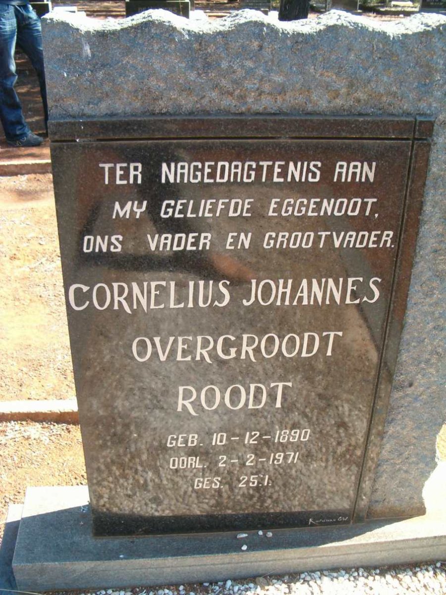 ROODT Cornelius Johannes Overgroodt 1890-1971