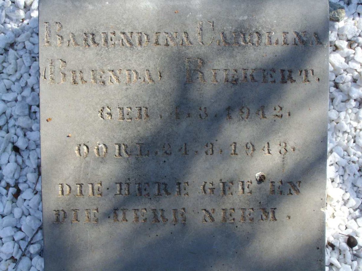 RIEKERT Barendina Carolina 1942-1943