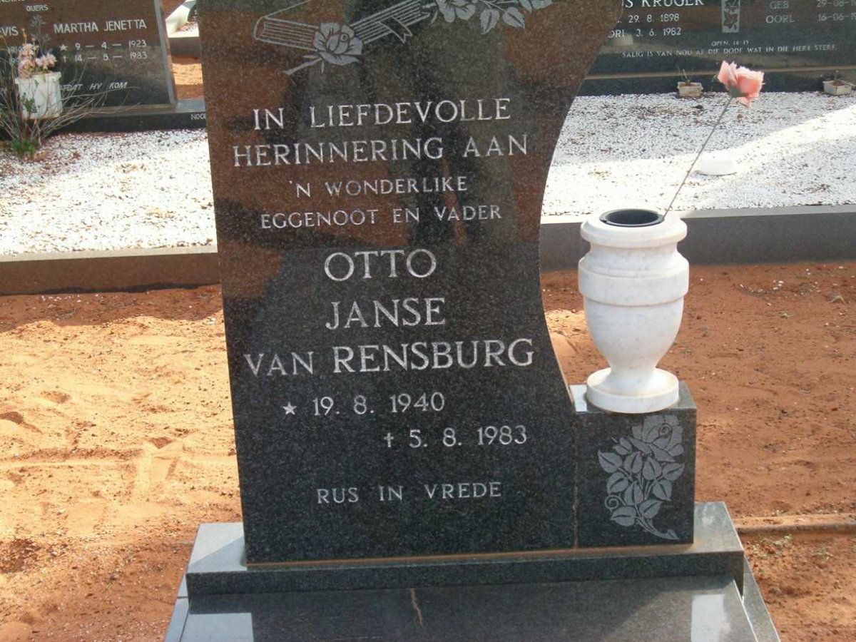 RENSBURG Otto, Janse van 1940-1983