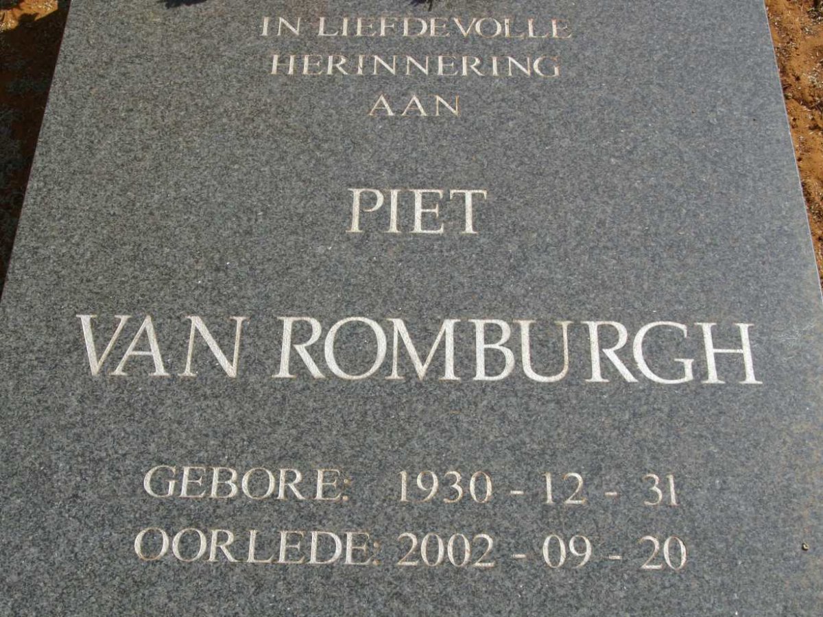 ROMBURCH Piet, van 1930-2002