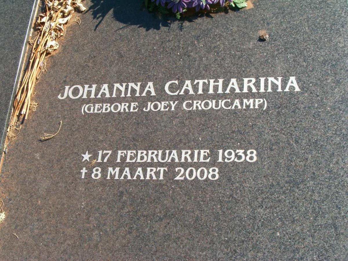 REINECKE Johanna Catharina nee CROUCAMP 1938-2008