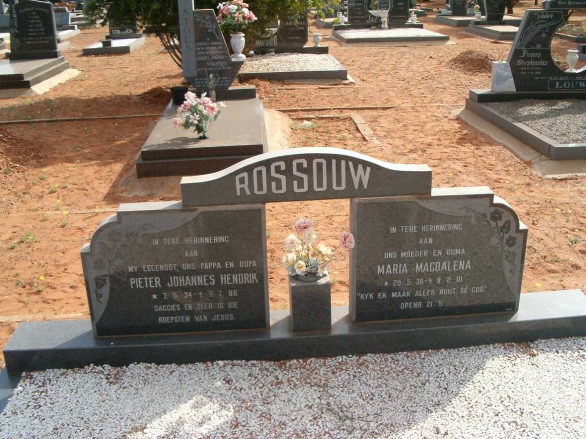 ROSSOUW Pieter Johannes Hendrik 1934-1986 &amp; Maria Magdalena 1938-2001
