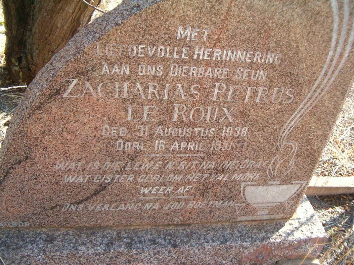 ROUX Zacharias Petrus, le 1938-1951