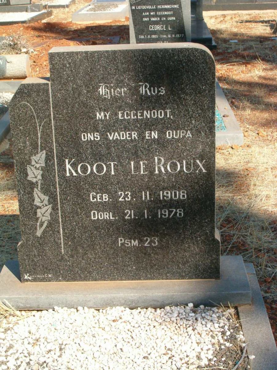 ROUX Koot, le 1908-1978