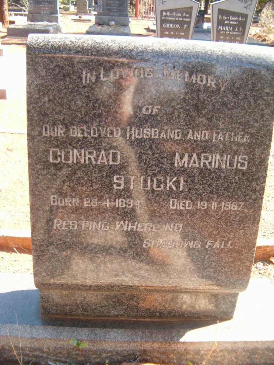 STUCKI Conrad Marinus 1894-1967