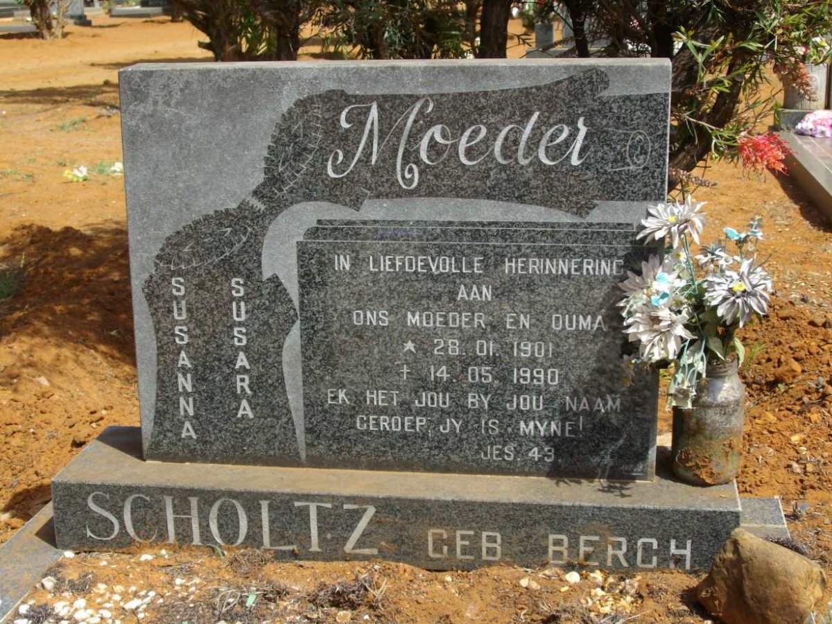 SCHOLTZ Susanna Susara neé BERCH 1901-1990