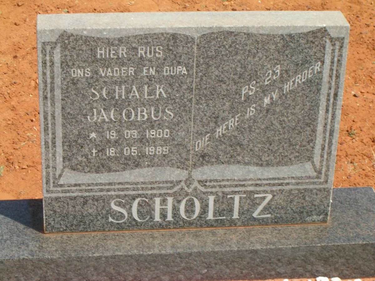 SCHOLTZ Schalk Jacobus 1900-1989