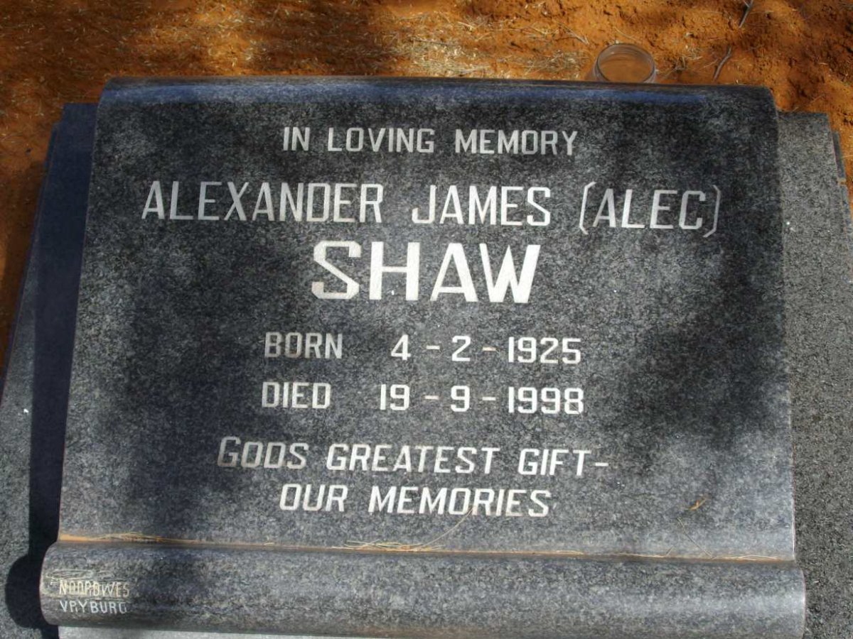 SHAW Alexander James 1925-1998