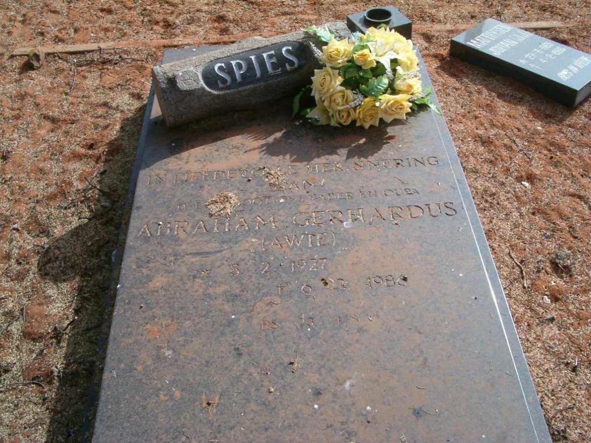 SPIES Abraham Gerhardus 1927-198?