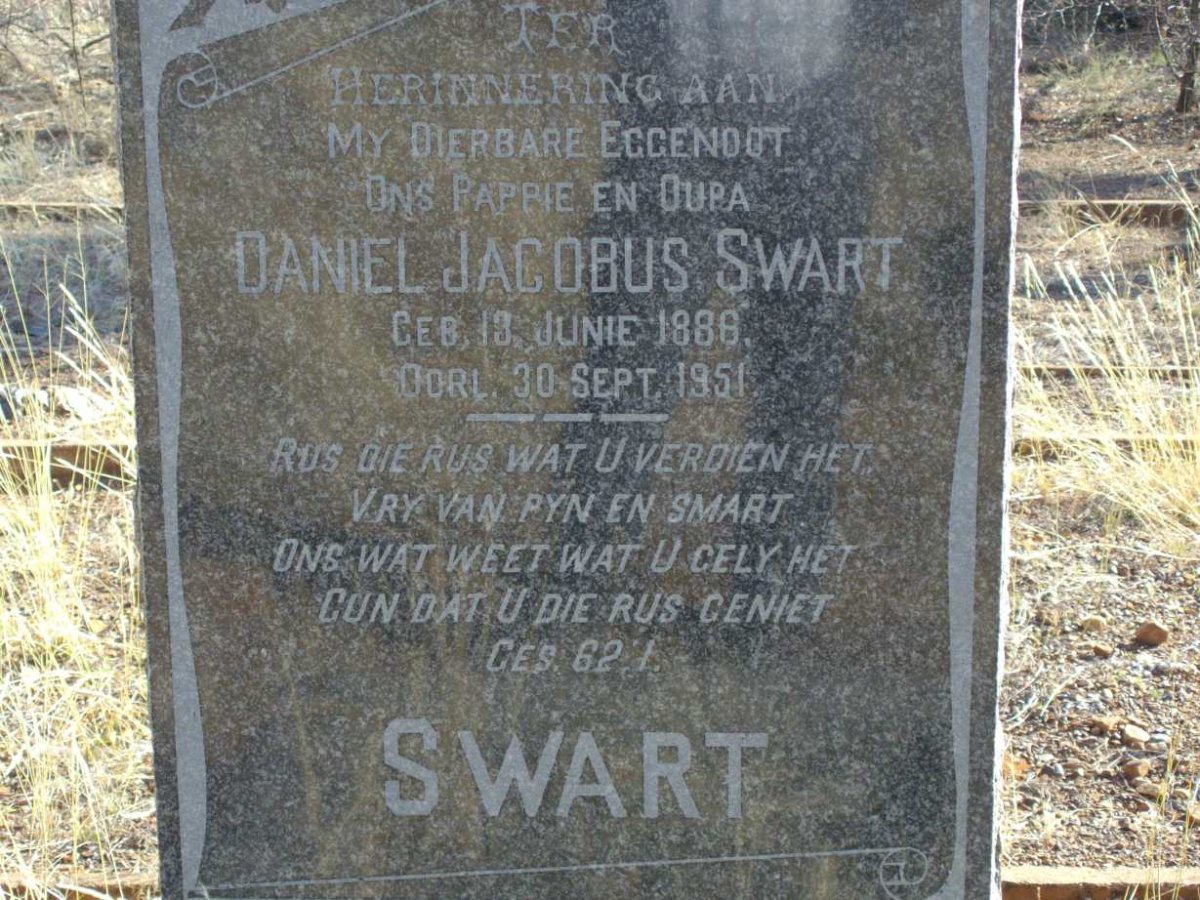 SWART Daniel Jacobus 1888-1951