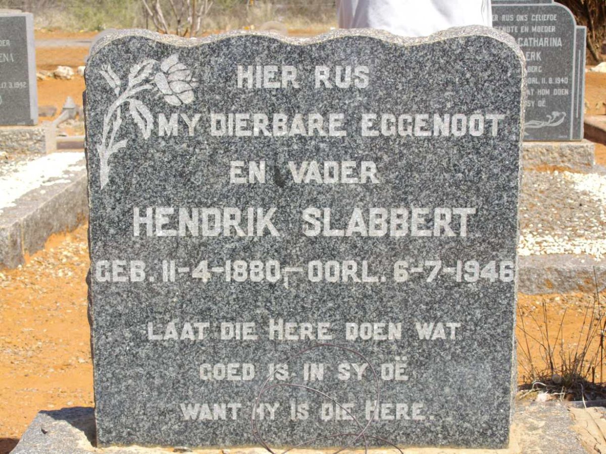 SLABBERT Hendrik 1880-1946