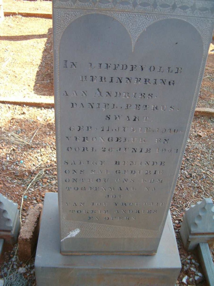 SWART Andries Daniel Petrus 1910-1943