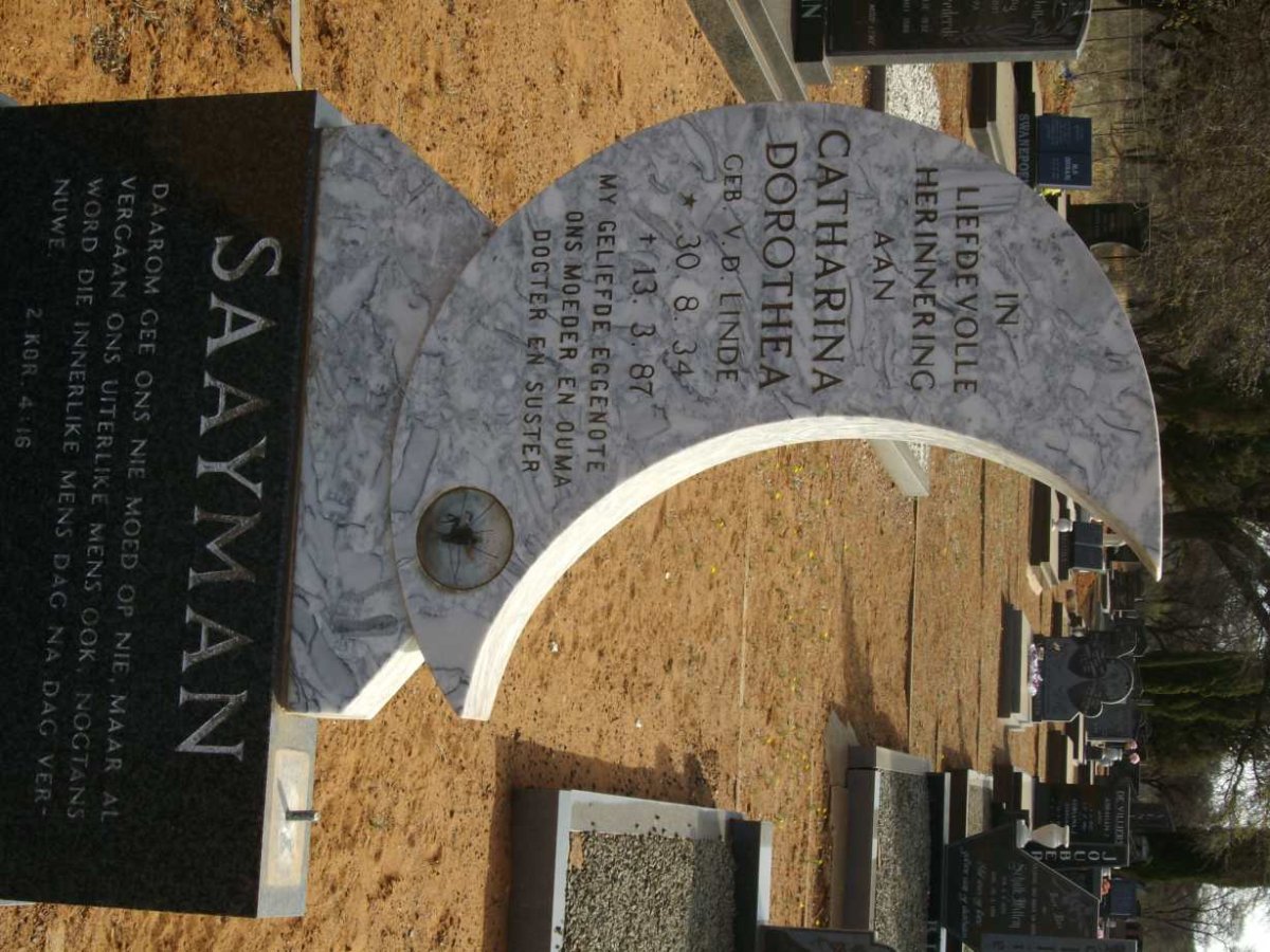 SAAYMAN Catharina Dorothea nee V.D. LINDE 1934-1987