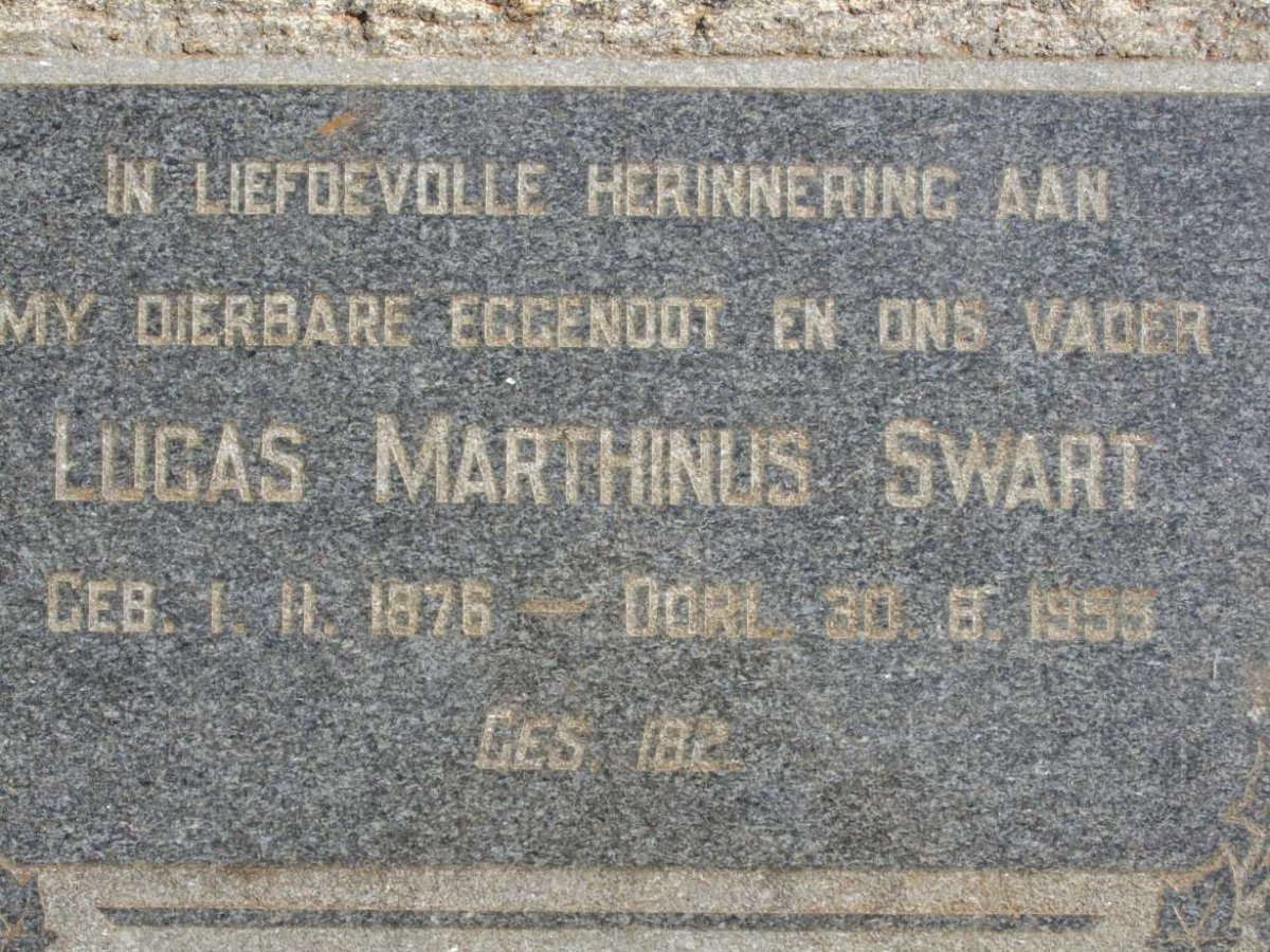 SWART Lucas Marthinus 1876-1955