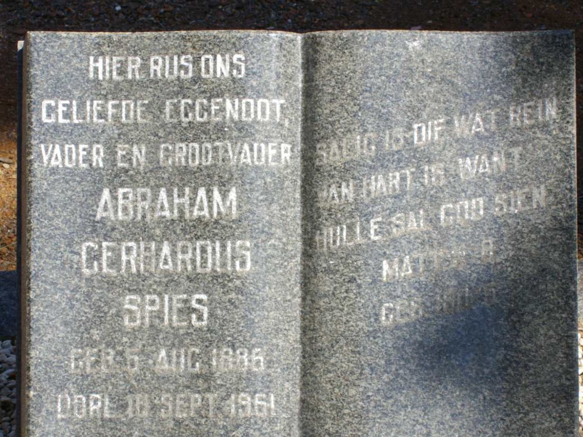 SPIES Abraham Gerhardus 1886-1961