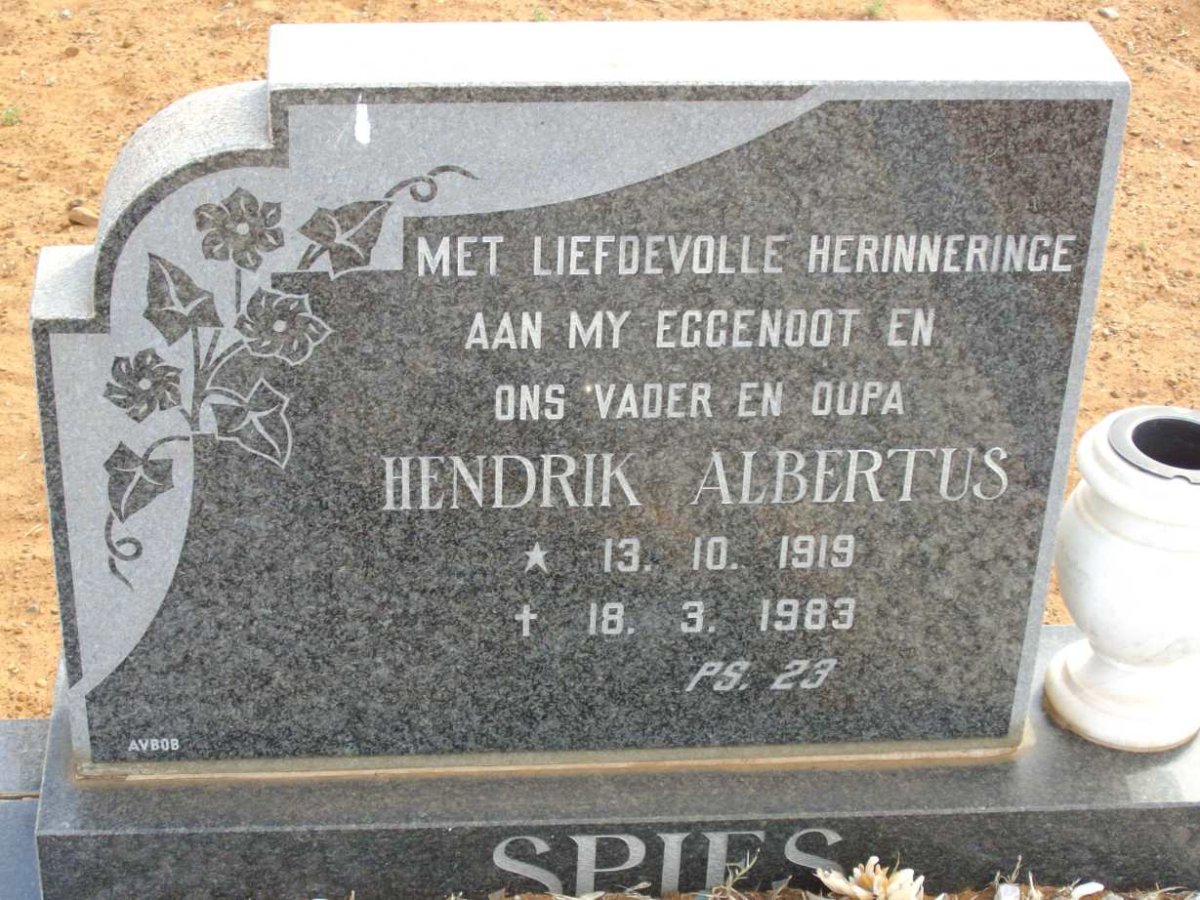SPIES Hendrik Albertus 1919-1983