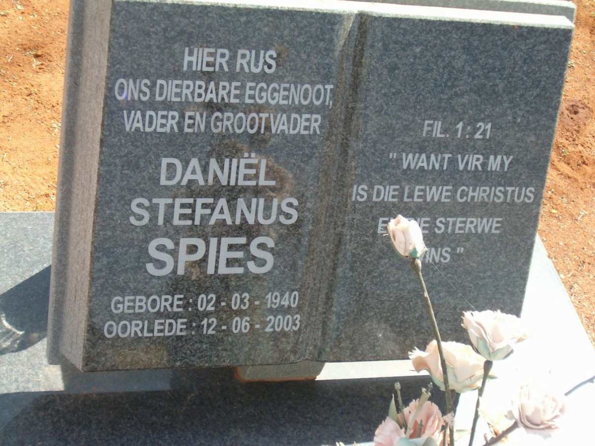 SPIES Daniel Stefanus 1940-2003