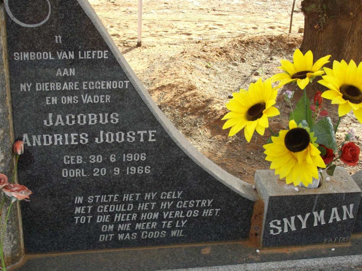 SNYMAN Jacobus Andries Jooste 1906-1966