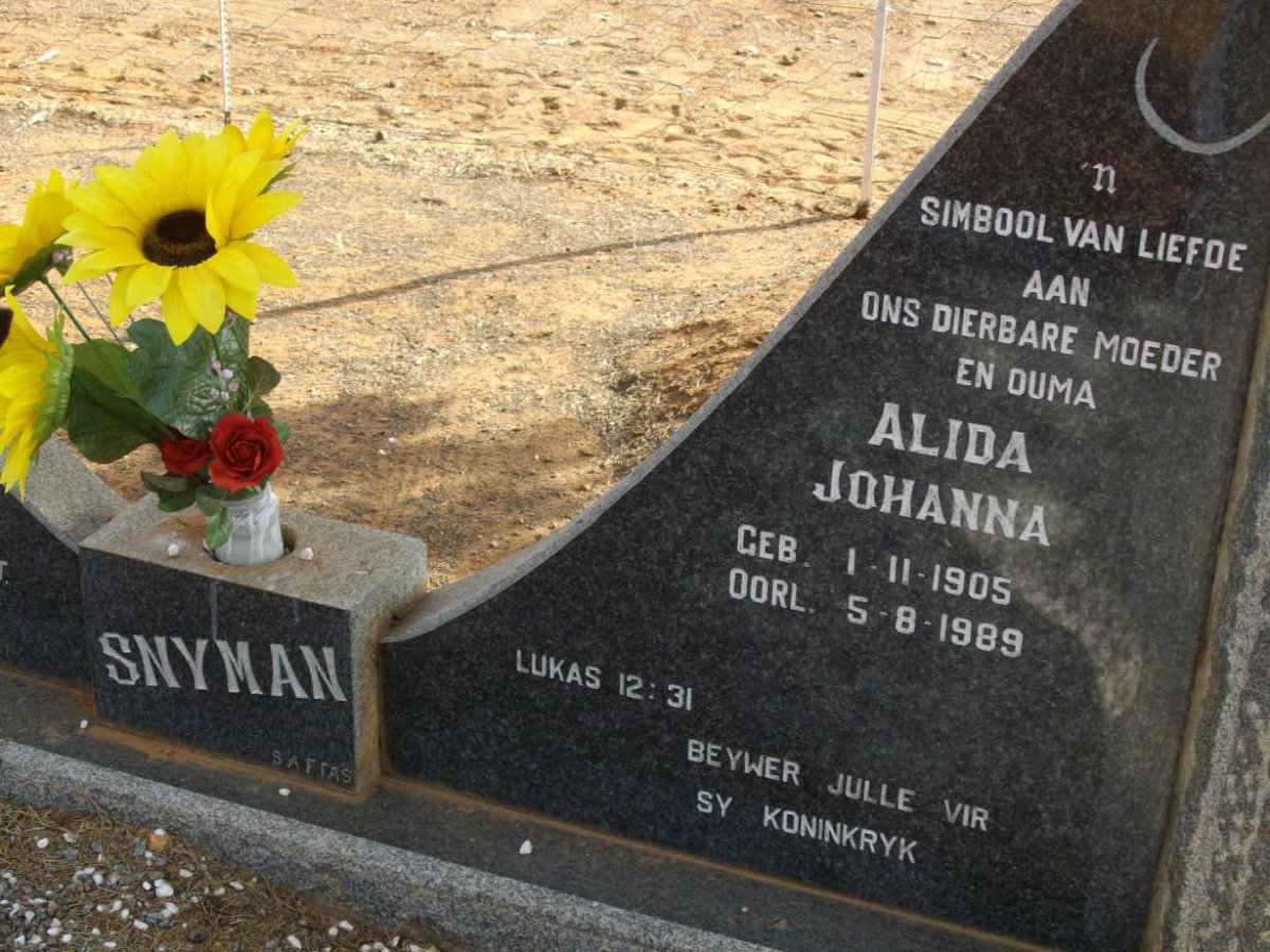 SNYMAN Alida Johanna 1905-1989