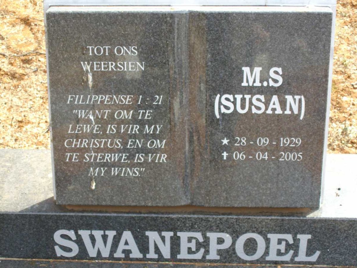 SWANEPOEL M.S. 1929-2005