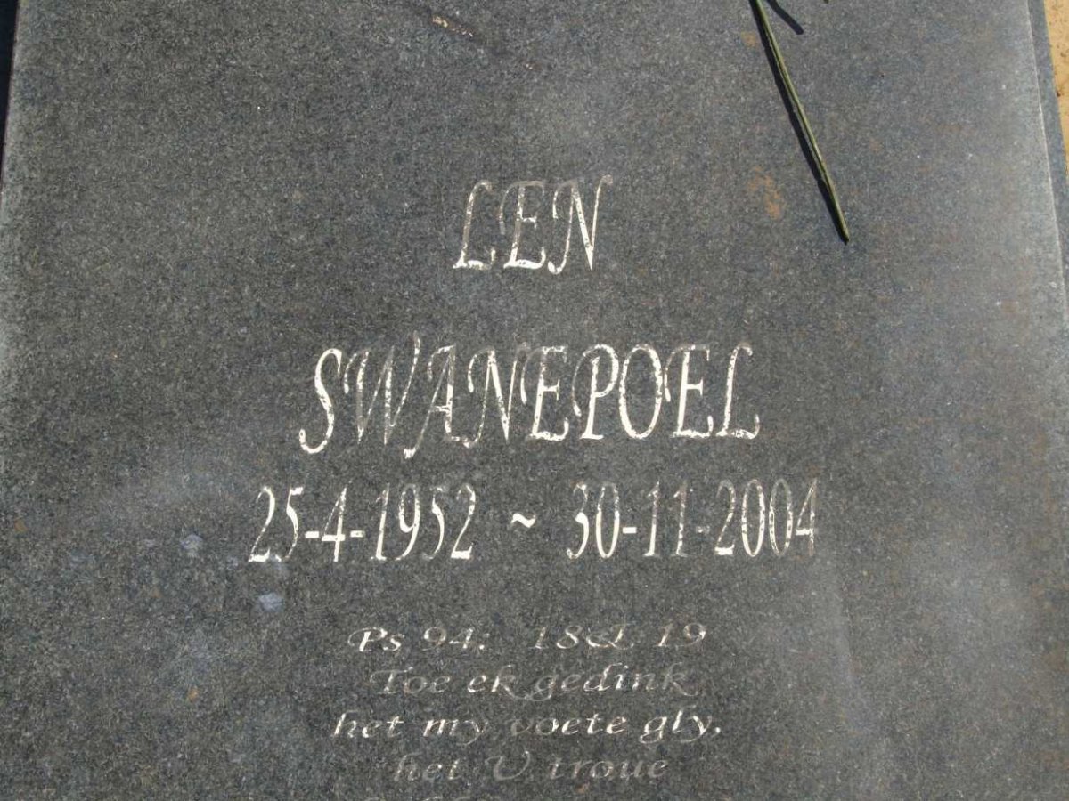SWANEPOEL Len 1952-2004