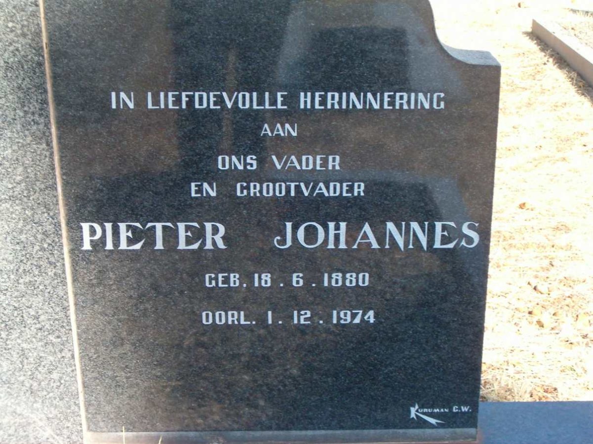 SWANEPOEL Pieter Johannes 1880-1974