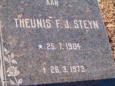 STEYN Theunis F.J. 1904-1973