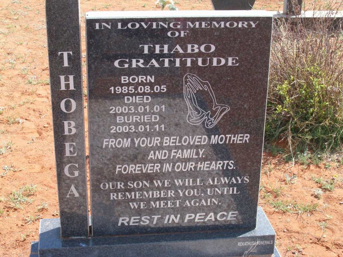 THOBEGA Thabo Gratitude 1985-2003